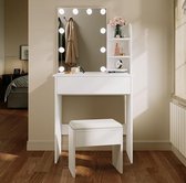 Aovquof Make-uptafel met ledverlichting, 3 kleuren met instelbare