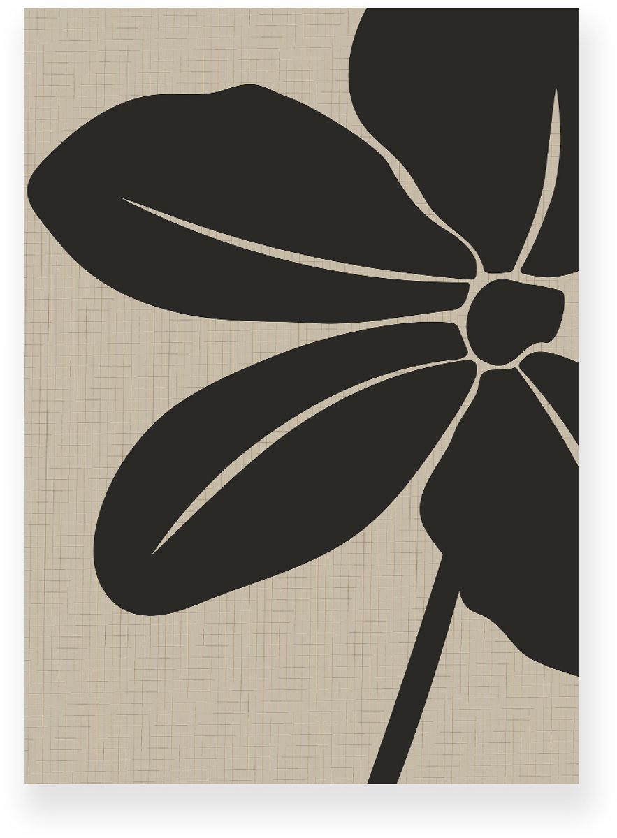 Yisual Poster 30x40 cm - Bloem - Bladeren - Bruin - Beige - Minimalistisch - Botanisch - Muurdecoratie - Wanddecoratie