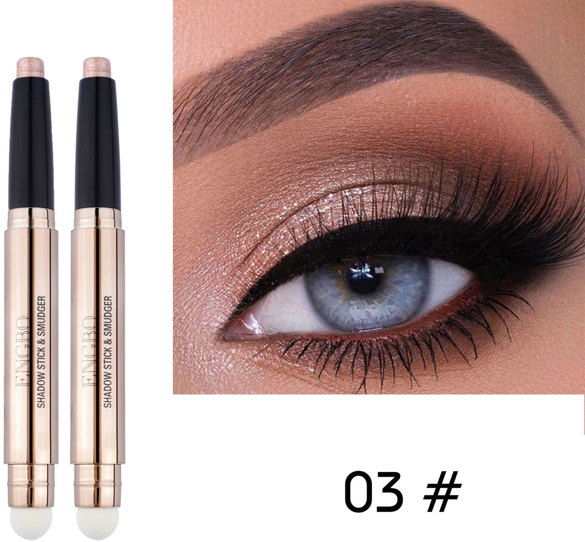 NAXSIR 2-in-1 Oogschaduwpotlood & Oogmakeuppen - Smoky Look, All-in-One Oogmake-up, 2 Stuks
