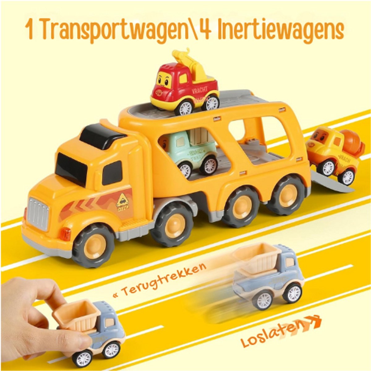 Speelgoed Meisje 3 Jaar 5 In 1 Pink Carrier Car Toy With Lights And Sounds,  Friction Powered Double Layer Transport Truck With Cartoon Vehicles, Car  Toy For Girl Toddler Kid, Child Play, image size:1200x1200
