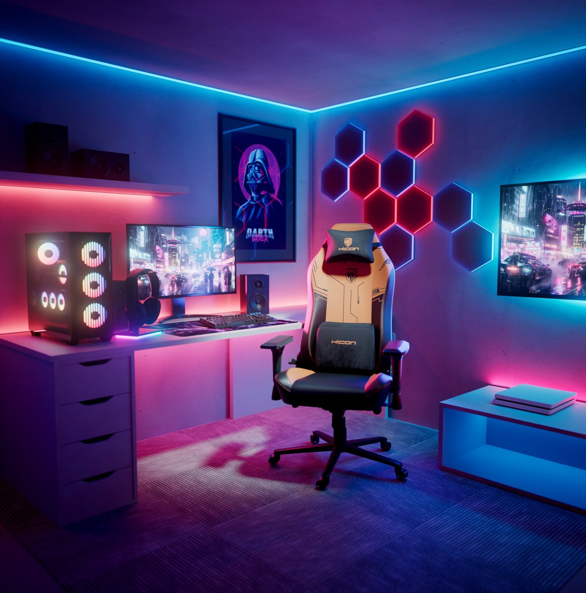 Gamestoel - Gaming Stoel - Gaming Chair - Game Stoel - HICON - afbeelding 2