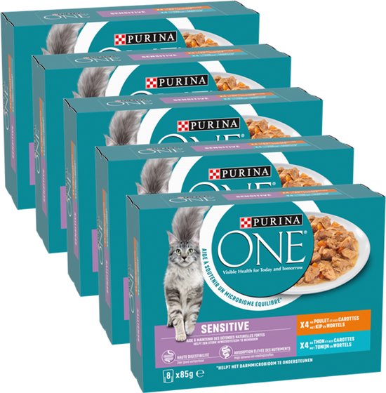 PURINA® ONE® Sensitive - Kattenvoer Natvoer - Kip & Tonijn - 40 x 85 g