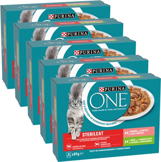 PURINA® ONE® Sterilcat - Kattenvoer Natvoer - Zalm & Kalkoen - 40 x 85 g
