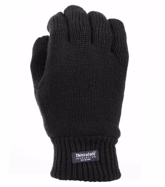Thinsulate gebreide handschoenen - zwart - voor dames en heren - 100% Acryl L/XL