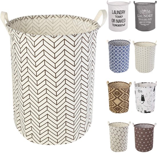 LessMo 2ST 17,7 inch (45 cm) wasmand met trekkoord, opvouwbare pop-up opberg-/wasmand, waterdichte, rond, katoen/linnen LessMo 2ST 17,7 inch (45 cm) wasmand met trekkoord, opvouwbare pop-up opberg-/wasmand, waterdichte, rond, katoen/linnen