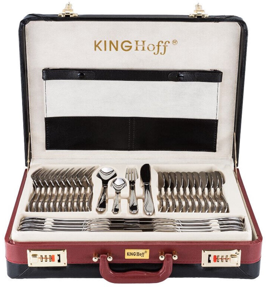 KINGHOFF 3519 - luxe bestekset koffer - 72 delig - 12 persoons - Modern bestek