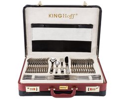 KINGHOFF 3519 - luxe bestekset koffer - 72 delig - 12 persoons - Modern bestek
