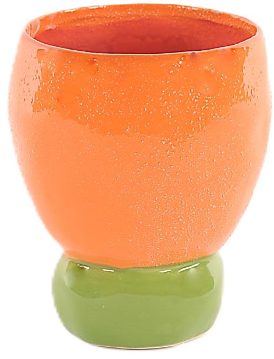 Rasteli Bloempot "Joyfull Colours" Groen-Oranje D 14.5 cm H 17.5 cm