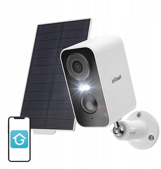 IeGeek 2K 3MP Buiten Bewakingscamera Batterij Wi-Fi, HD Draadloze Bewakingscamera Met Zonnepaneel Pir Bewegingsdetectie En Alarm Kleuren Nachtzicht Ondersteund Door Alexa 2 Weg Audio Met 64gb Sd Kaart