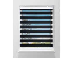 Duo Rolgordijn Lichtdoorlatend - Zwart - 113x240cm - Op maat gemaakt