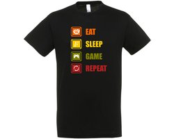 Eat Sleep Game Repeat T-shirt - Fun shirt - Game T-shirt - Gaming - Cadeau - Gamen - Maat XXL
