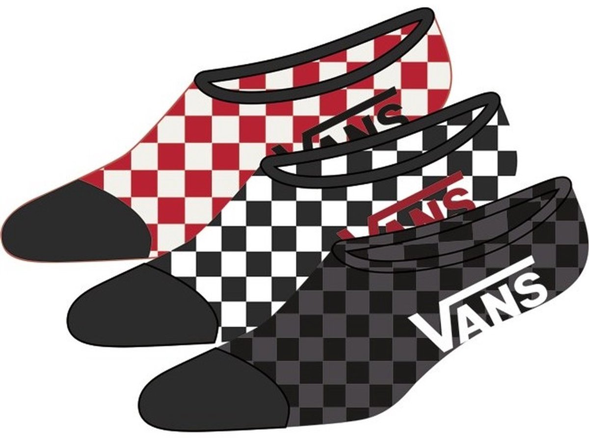 Vans Classic Super Onzichtbare Sokken 3 Paren Veelkleurig 1/2-47 Man Rood