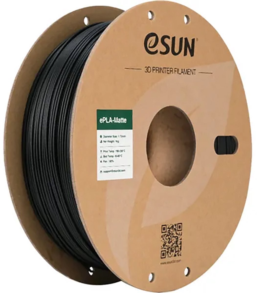eSun PLA-Matte Diepzwart mat / Deep black 1 kg - 1.75mm - 3D printer filament