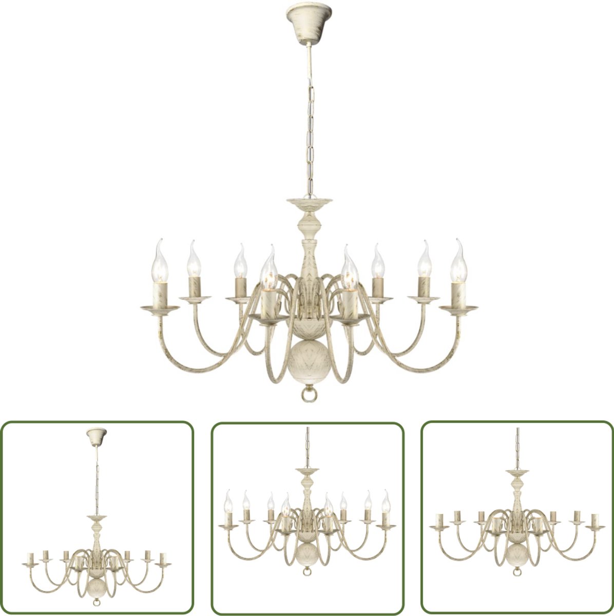 vidaXL Kroonluchter met Kristal Kralen Art Nouveau Metaal Plafondlamp Lamp