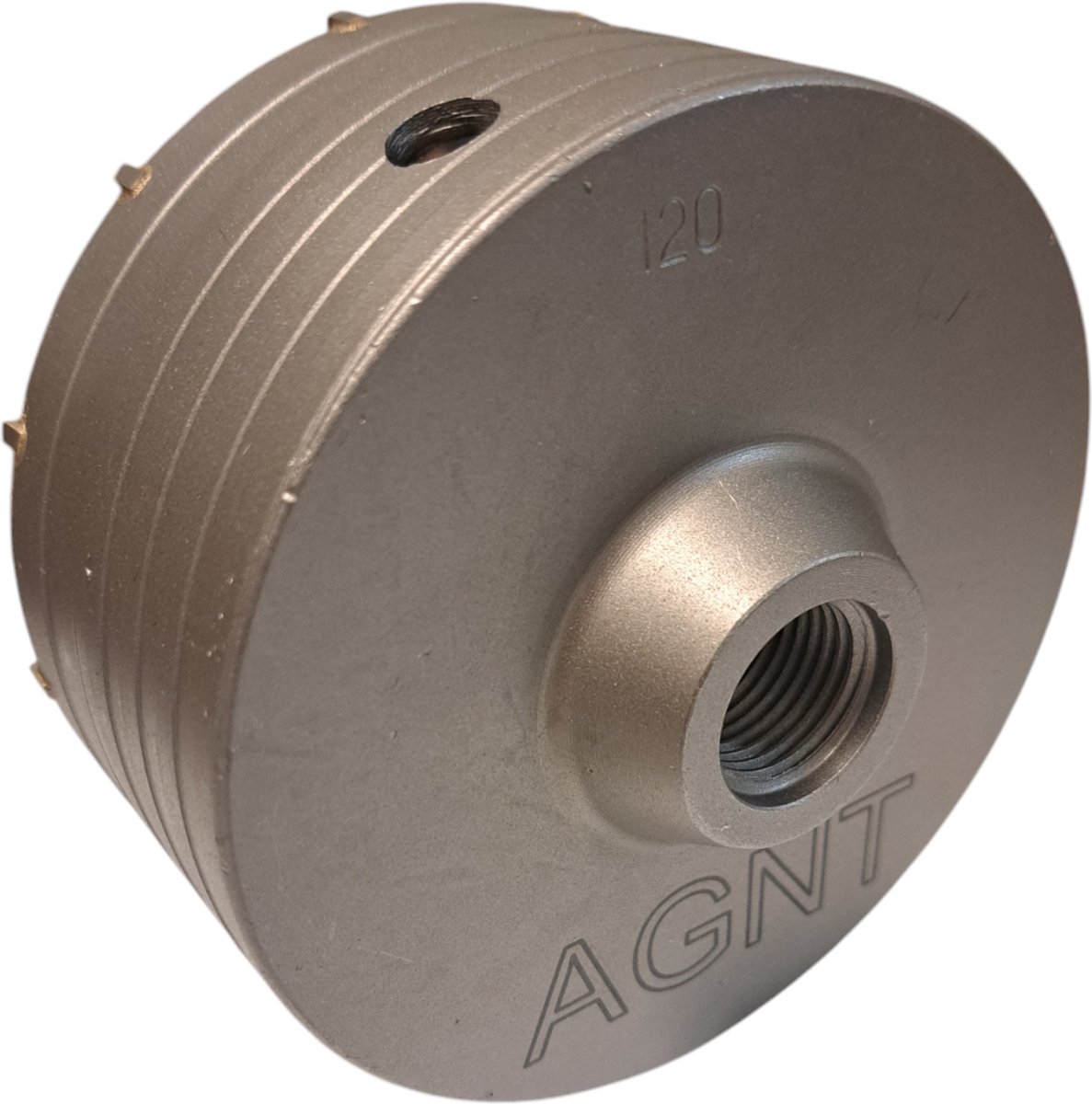 AGNT SDS Plus 120mm Gatenboor, betonboor, kernboor, diamantboor, dozenboor, booropzetstuk / SDS plus adapter gatzagen boren met 1 vergrendelingsschroef en 1 geleidingsboor