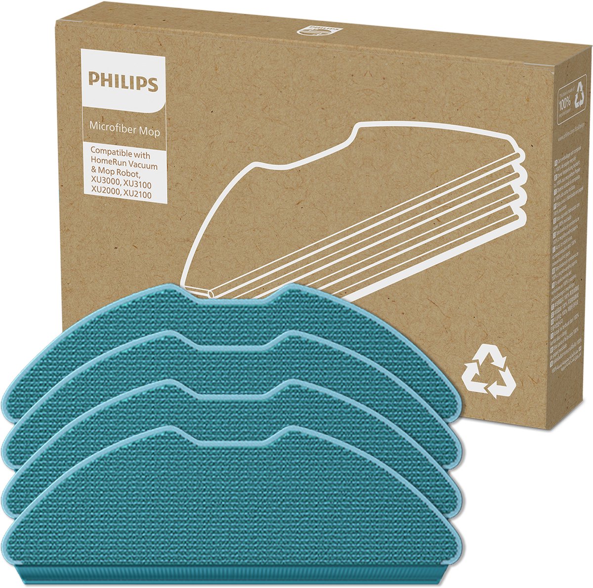 Philips HomeRun XV1430/00 - Dweilpads voor 3000 serie robotstofzuiger