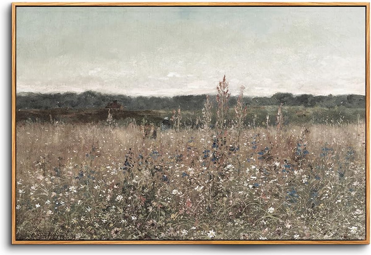 La'Moussawi ® Schilderij met Vintage Canvas Fotografie en Houten Lijst voor Diverse Ruimtes