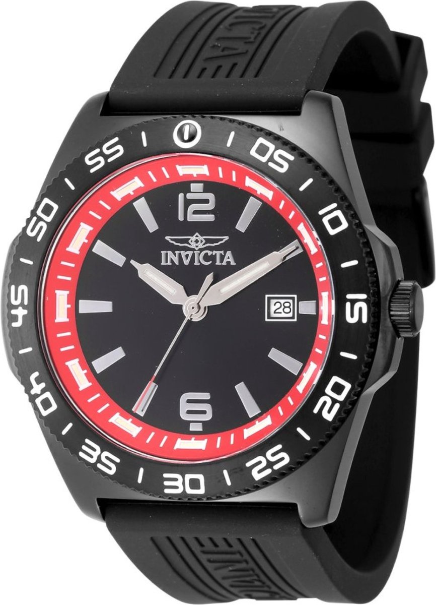 Invicta Coalition Forces 48345 Heren Horloge - Waterdicht - Analoog - Quartz Uurwerk - Roestvrij Staal met zwarte Wijzerplaat - 45mm