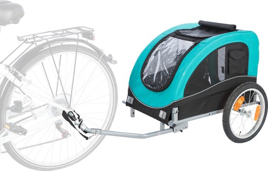 Trixie Hondenfietskar Limited Edition - Zwart Turquoise - <30 kg - 80x75x86cm