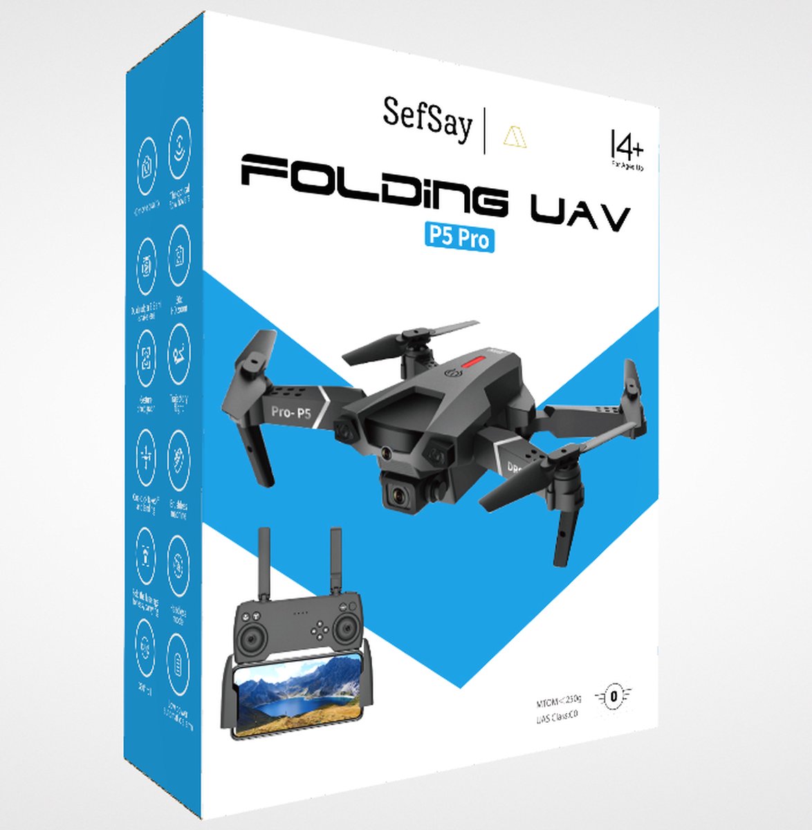 SefSay P5 Pro Drone - Drone met dubbele HD camera - Obstakel Ontwijking - 2 batterijen en een opbergtas - Geschikt voor kinderen en volwassenen — afbeelding 6