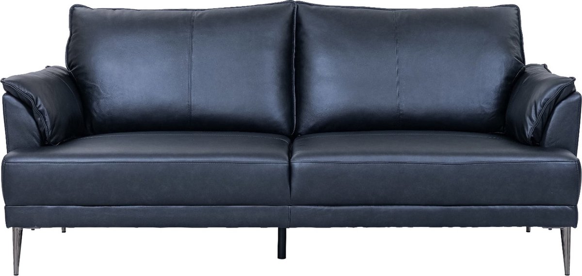 Giga Meubel 3-Zits Bank Soul - Zwart - Leer - 195x90x88cm