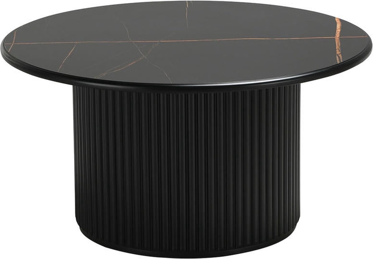 Salontafel Zwart - Melamine - 80x80x42 cm - Salontafel Easy - Giga Meubel
