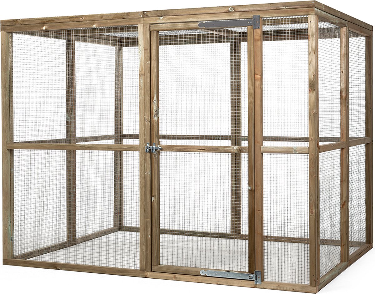 Wood Selections Kattenren Ruben - Kattenrennen - Kattenhuis - kattenkooi - Kattenhok - Dierenverblijf - Buitenren - Kattenverblijf voor buiten