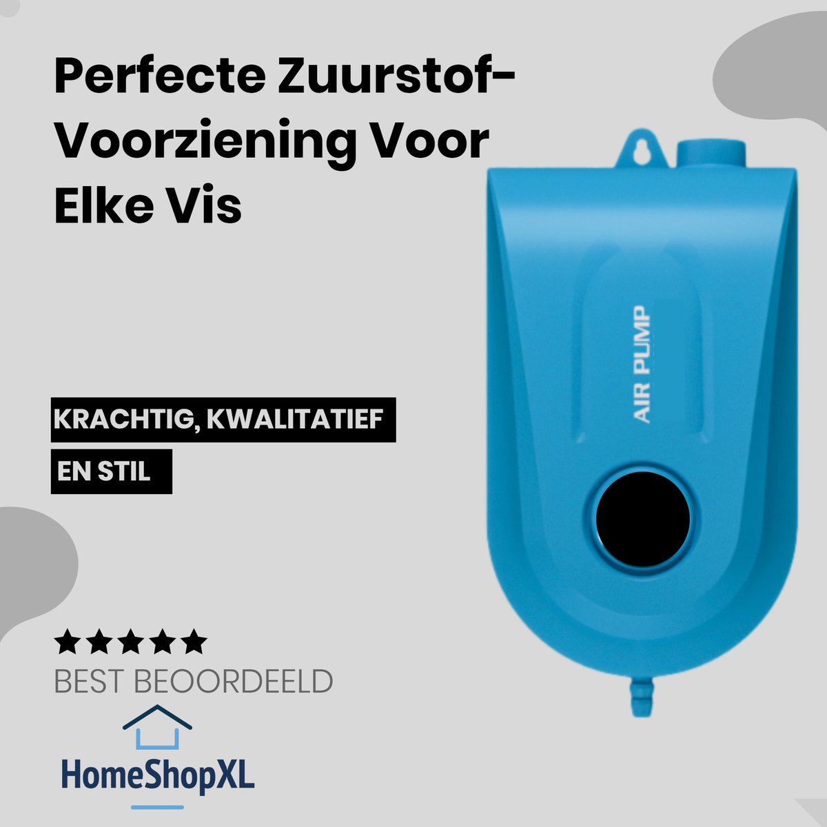 Aquarium Zuurstof Luchtpomp met Luchtsteen en Slangen - Complete Set - 360 L/U - 6W thumbnail 4