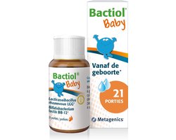 Bactiol Baby Probiotica - Vanaf de geboorte - Met Lactobacillus rhamnosus - Evenwichtige darmflora & spijsvertering - Ondersteunt immuunsysteem - Rust in het buikje, geen gerommel - 21 porties (druppels) - Vegan - Vrij van lactose, soja & gluten