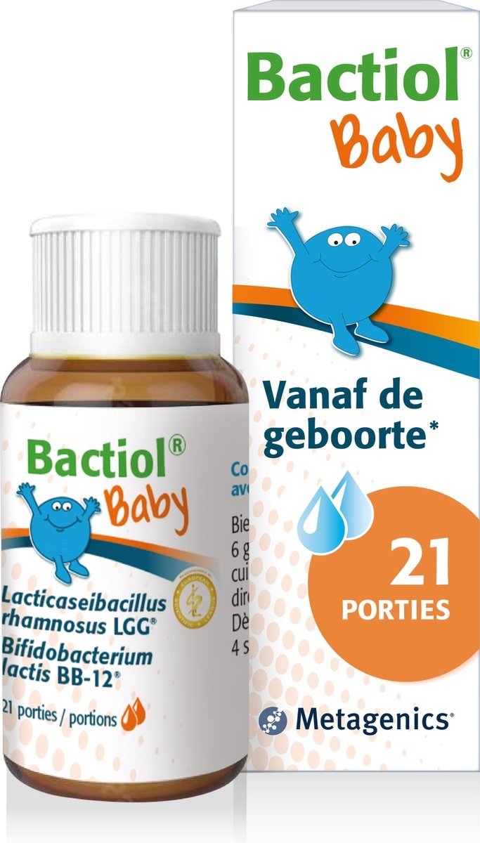 Goedkoopste Bactiol Baby Probiotica - Vanaf de geboorte - Met Lactobacillus rhamnosus - Evenwichtige darmflora & spijsvertering - Ondersteunt immuunsysteem - Rust in het buikje, geen gerommel - 21 porties (druppels) - Vegan - Vrij van lactose, soja & gluten