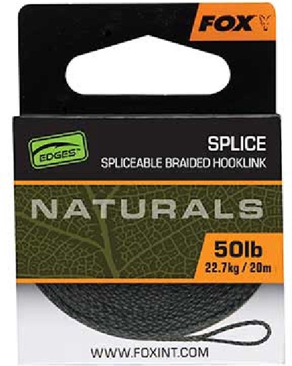 Fox International Naturals Splice Hooklength Karperlijn 20 M Transparant 50 Lbs