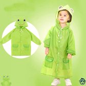 Regenjas / Poncho Coole Kikker voor kinderen 2-6 jaar (maat 120) - BoefieBoef -Polyester - regenponcho – regenpak – jas – regen – knutseljas – verkleedkleding – crazy frog – groen – Kerst Cadeau - kind - peuter - kleuter - carnaval