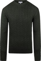 McGregor Kabeltrui Merinowol Melange Donkergroen - Maat 3XL - Heren - Pullovers