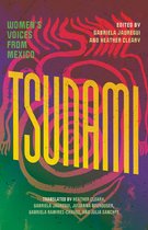 Boekomslag van Tsunami met de tekst 'Women's Voices from Mexico' en een abstract patroon in rode, groene en gele tinten.