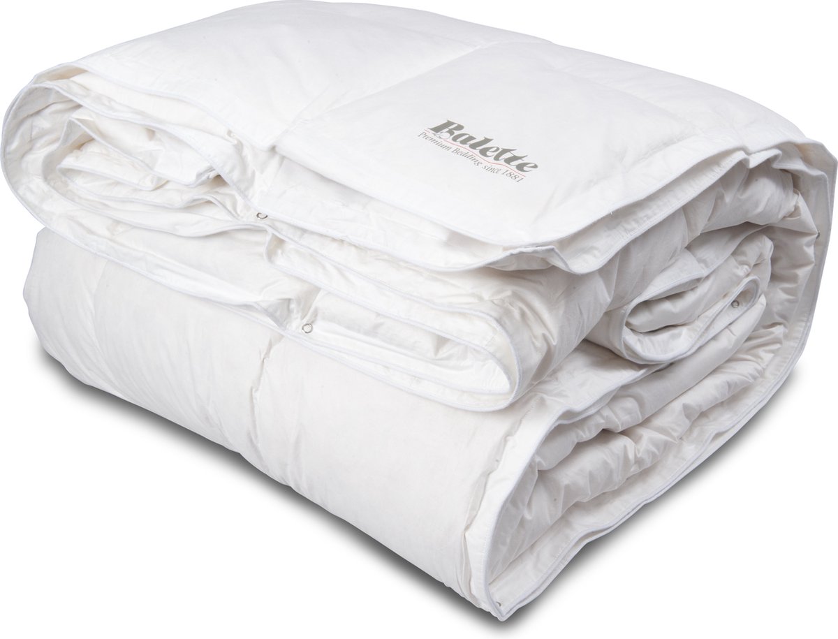 Balette Silver 4-Seizoenen Donsdekbed - 200x220 - Tweepersoons - 2-Delig met Drukknopen - Dons & Veren Dekbed - Anti Huisstofmijt & Allergiee (NOMITE) - Warmteklasse 1, 3 & 4 - Zomer & Winterdekbed