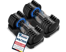 DH FitLife Verstelbare Dumbbells Set 12KG | 2 STUKS | 5-in-1 Variabele Gewichten | Adjustable Dumbells van 2 tot 12 kg | Krachttraining, Korte Halterset met Ruimtebesparende Halterschijven voor Thuistraining, Korte Halters Verstelbaar