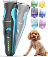 Oneisall Hondentrimmer DTJ-002 CW01138 - Honden trimset met 9 accessoires - Hondentondeuse Oplaadbaar- Katten trimmer - Kat en hond tondeuse kat - Dierentrimmer