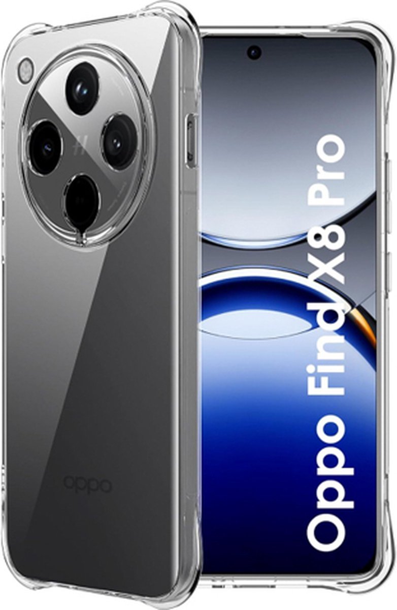 Telefoonhoesje Geschikt voor Oppo Find X8 Pro 5G - HQ Silicone Case - Transparant