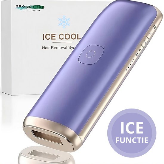 BronStore® Laser Ontharingsapparaat met Ice Functie - IPL Ontharing Apparaat - Epileerapparaat Dames & Heren - Ontharingsapparaten - Inclusief Beschermbril, Scheermes & Aloë Vera Lotion