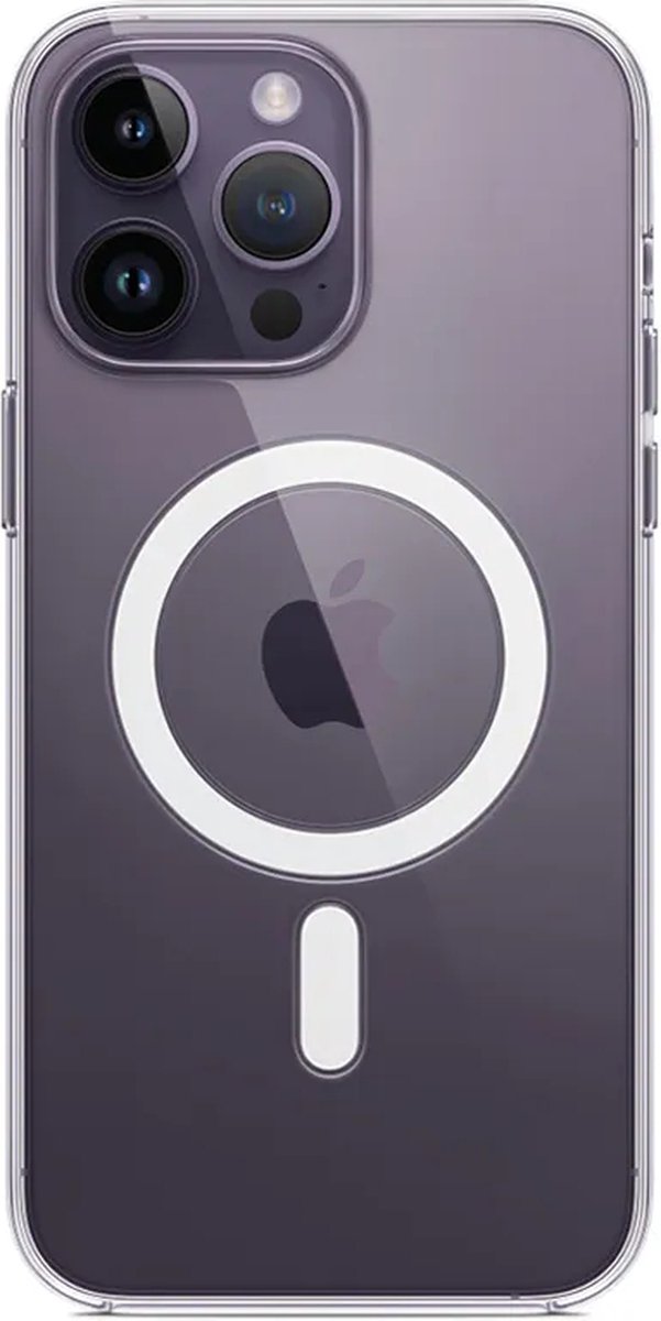 iPhone 14 Pro Magsafe hoesje – Transparant - voor magnetische Apple Oplader - Doorzichtig - MBH - met Magsafe Oplaadfunctie cover