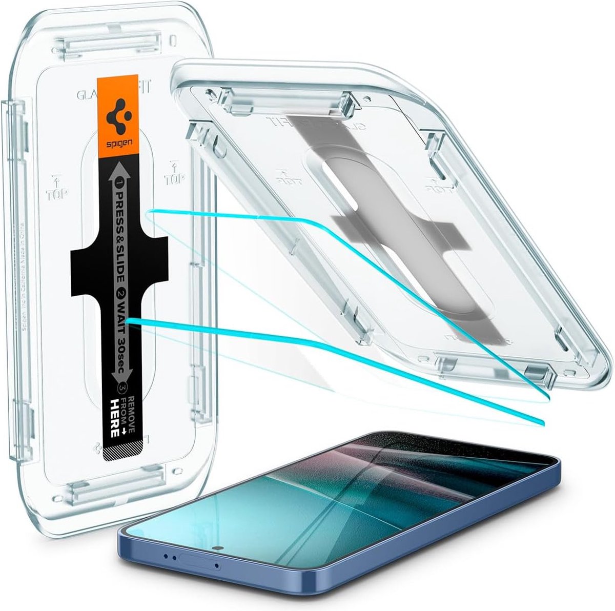 Spigen Geschikt voor Samsung Galaxy S25 Plus - Glas.tR EZ Fit Screenprotector - 9H Gehard Glas - 2 Stuks
