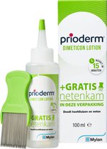 Prioderm Dimeticon - Anti Luis Lotion - Behandeling van 15 minuten - Inclusief Neten & Luizenkam - 100 ml