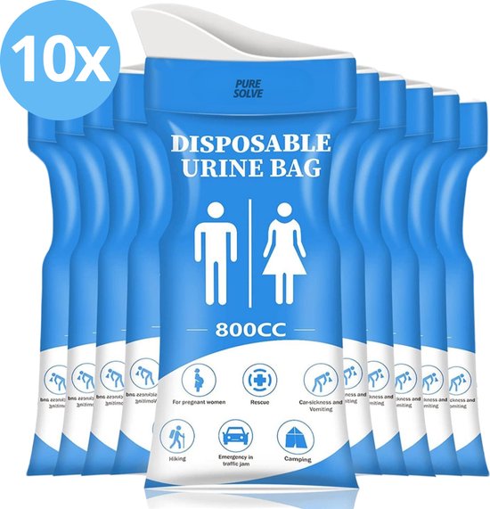 Plaszak 10 stuks - plastuit voor vrouwen - plaszak onderweg - Nood Toilet - Urinezak - Voor Noodgevallen heren & dames -