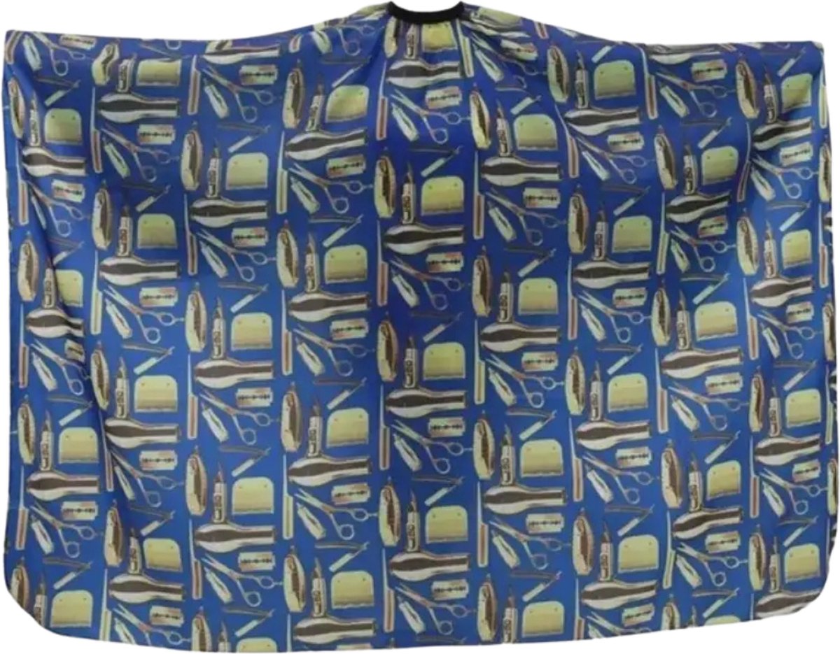 Livano Baardschort - Beard Bib - Scheerschort - Baard Cape - Kappersmantel - Kapmantel - Blauw