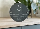 Plaque signalétique pour porte d'entrée Skyline Utrecht ronde 20 cm grise