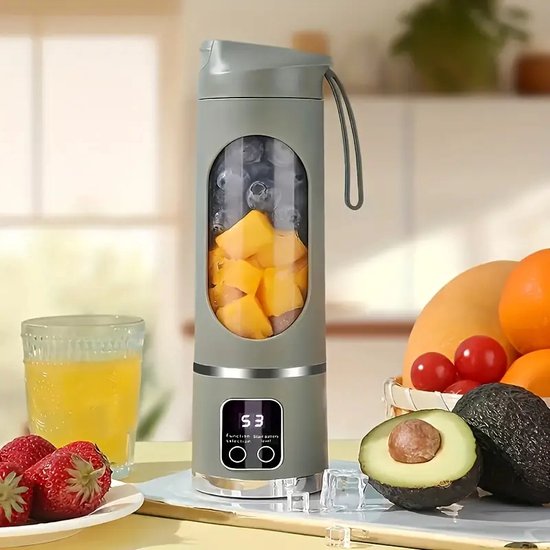 Oplaadbare Blender Juicer - Makkelijk Schoon te Maken - Ronde Vorm - Voedselveilige ABS Beker - Plastic Behuizing - Dubbele Power Batterij/USB - 36V - Fruit- en Groentedranken Blender - Smoothie Maker - USB Blender voor Sappen - Capaciteit 300ml van Merkloos — afbeelding 2
