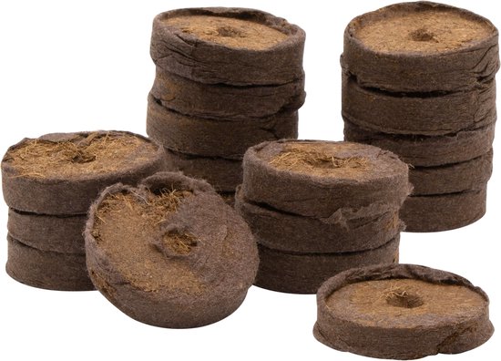 Nature - Kokostabletten Ø3,5cm 18x - stekpotje - biologisch afbreekbaar