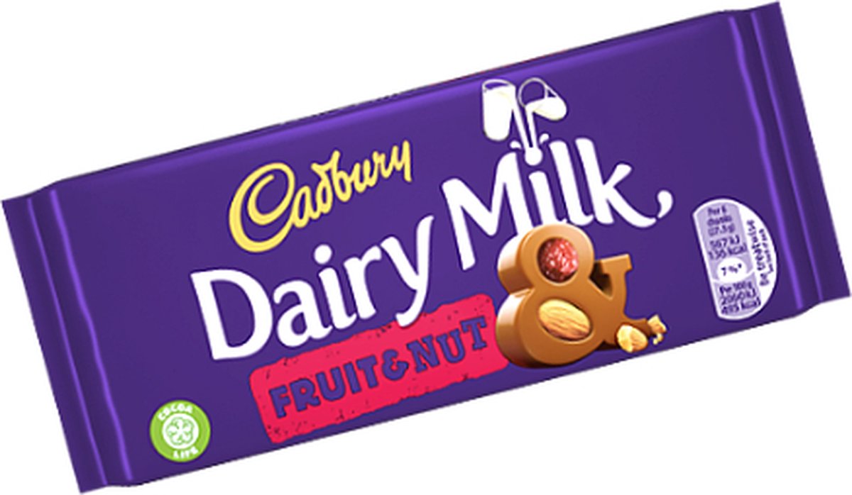 Cadbury Dairy Milk Fruit & Nut Chocolate Bar - 180g