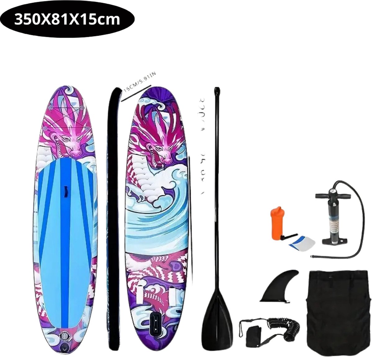 Livano Sup Board - Opblaasbaar - Supboard - Sup Boards - Paddle - Kayak - 335cm - Draak