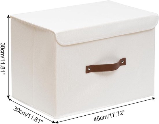 OUTBROS 3 stuks opbergdozen, opvouwbare stoffen dozen met etikettentas, opbergmand met deksel, geschikt voor kasten, planken, 45 x 30 x 30 cm, beige